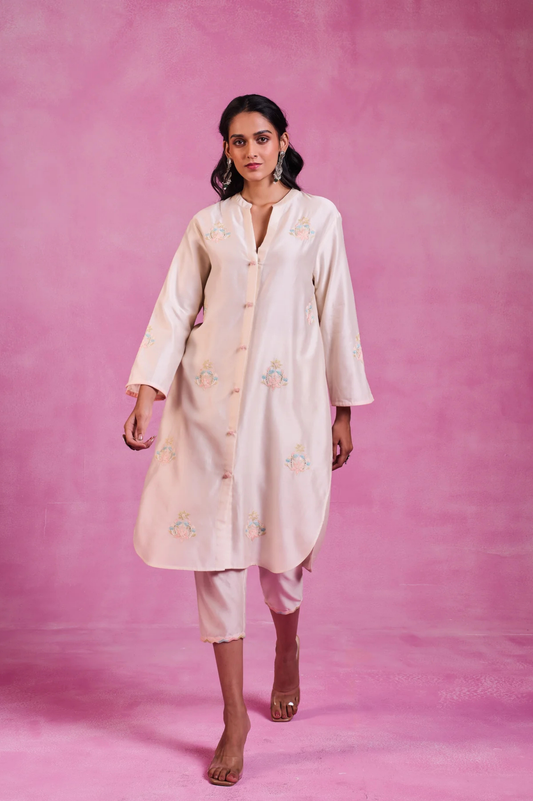 The Ethereal Ivory Button Down Shirt Set