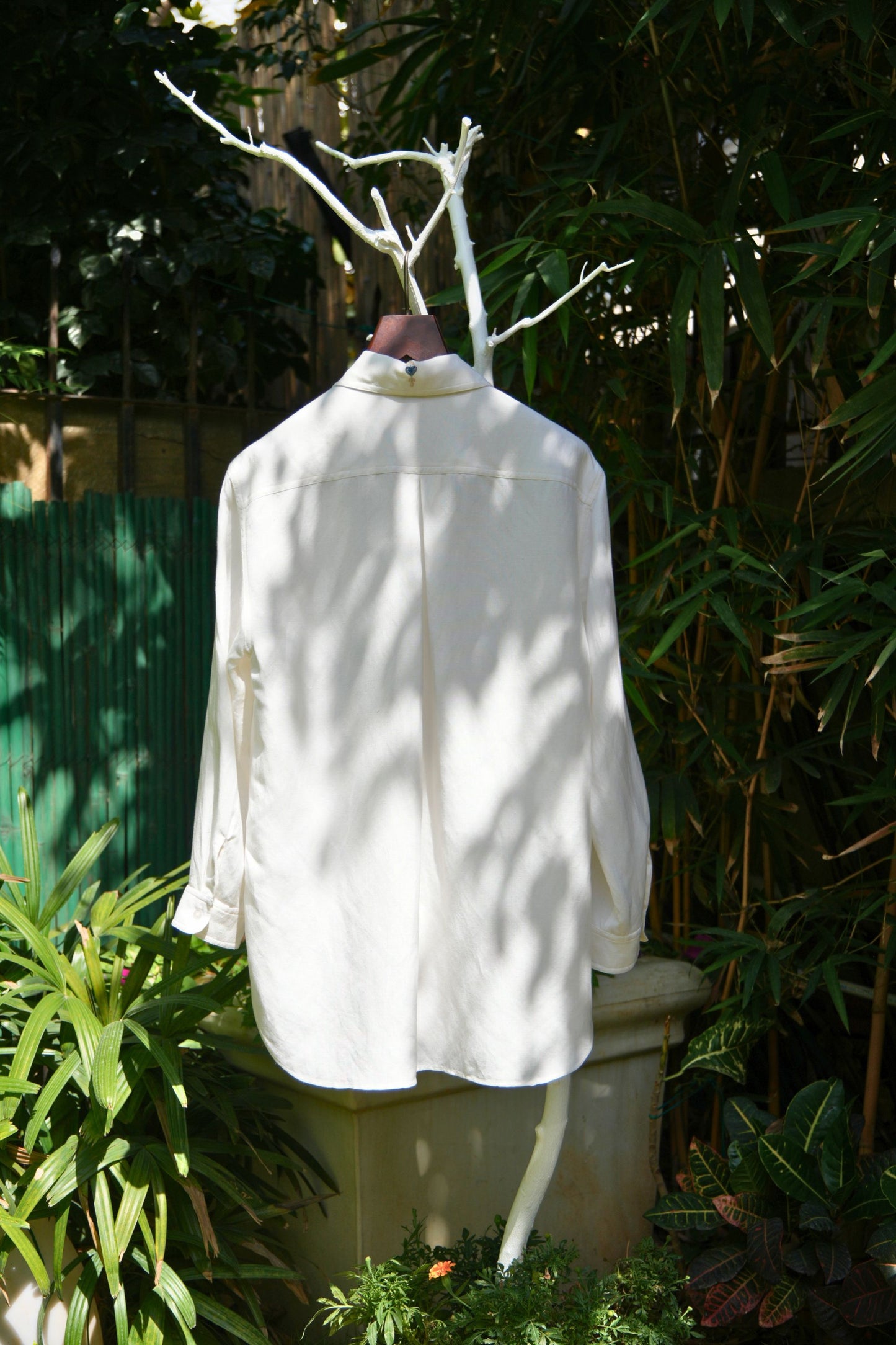 Oversize ivory linen shirt