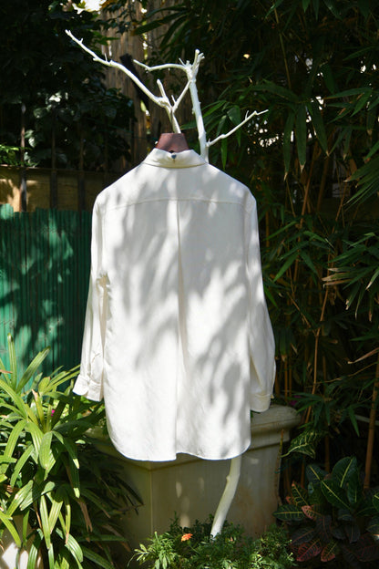 Oversize ivory linen shirt