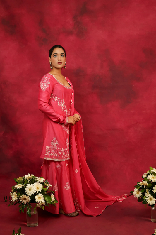 The Eternal Deep Pink Kurta & Sharara Set