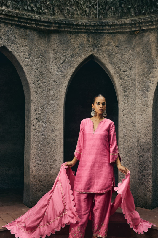 The Eternal Rose-Pink Kurta & Salwar Set
