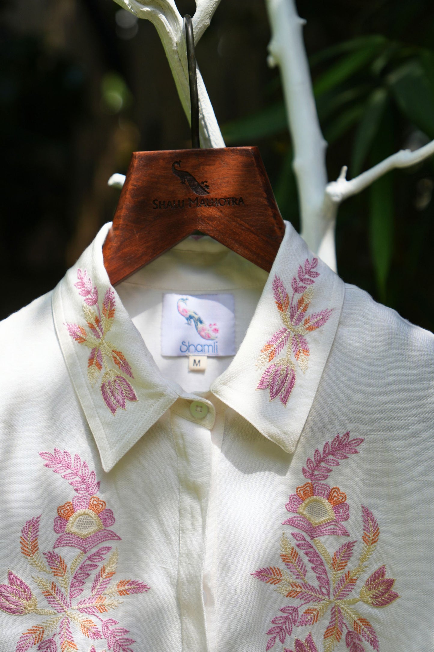 Layered ivory linen shirt