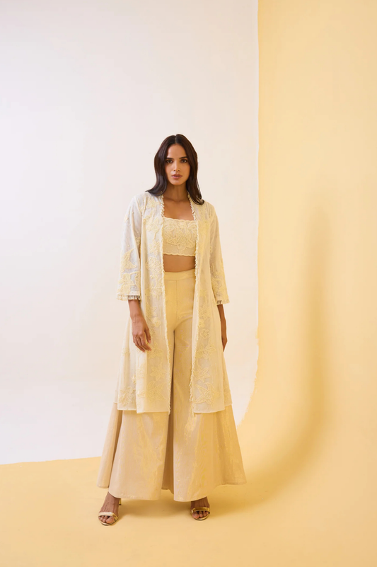The Poppy Tulle-Long Shacket Sharara Set