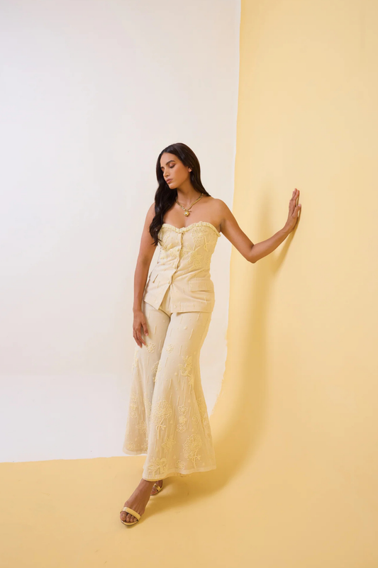 The Ivory Tulle Bustier Sharara Set