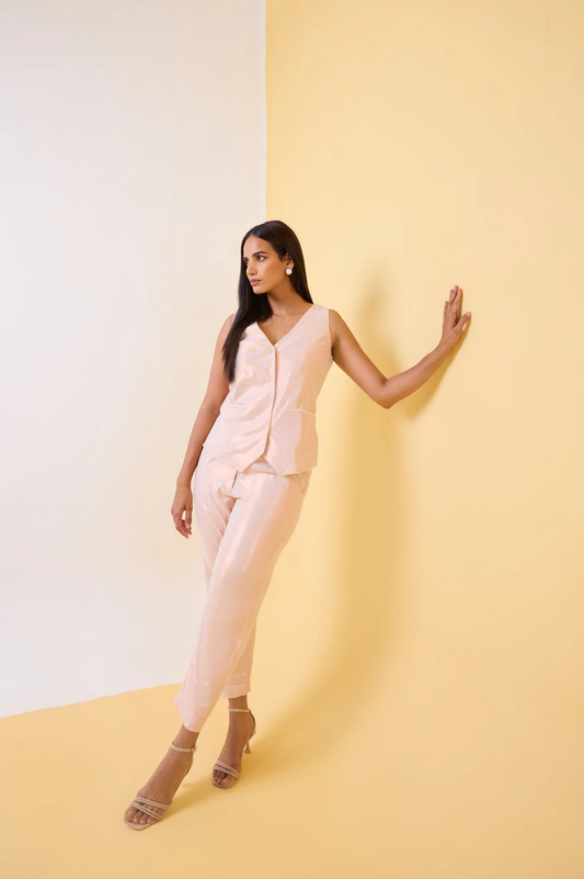 The Rose-Gold Sparkle Waistcoat Set