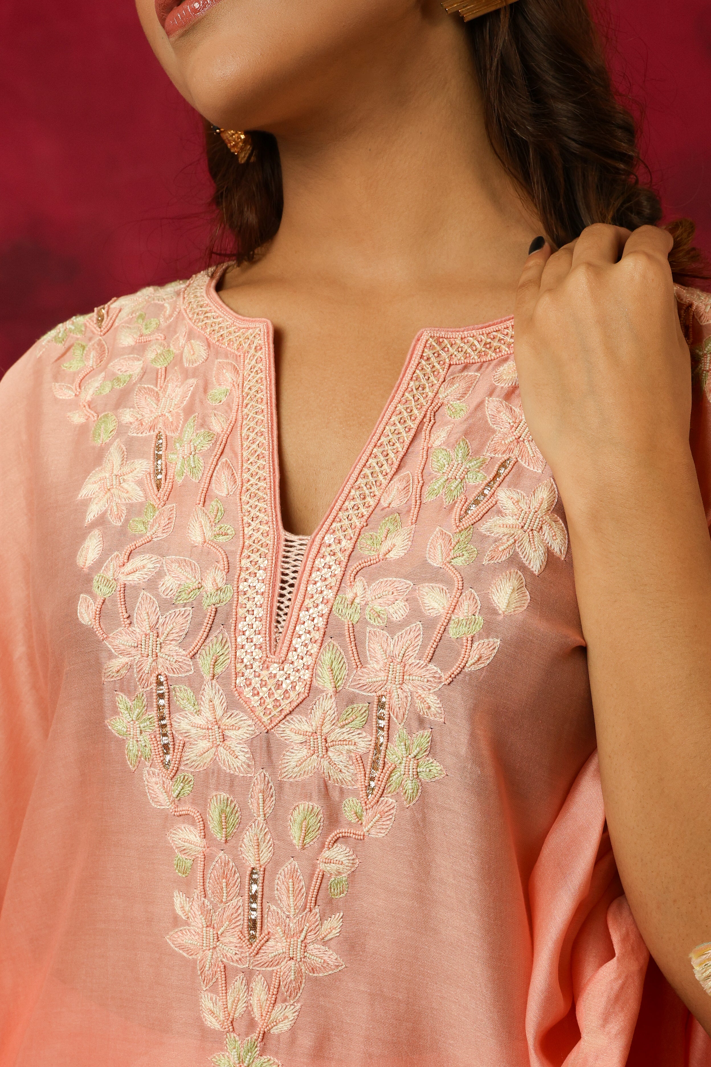 The Eternal Peachy Pink Kaftan Set