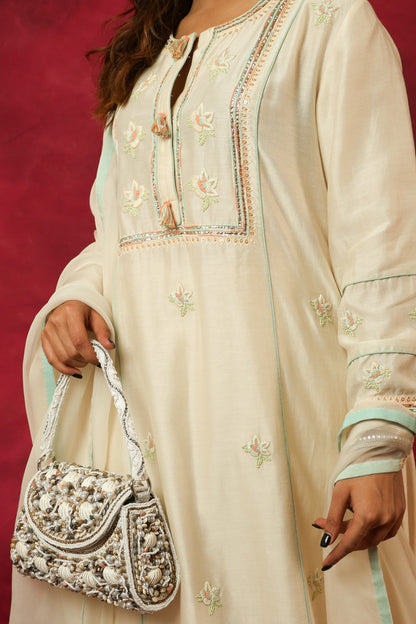 The Eternal Ivory Panneled Kurta Set