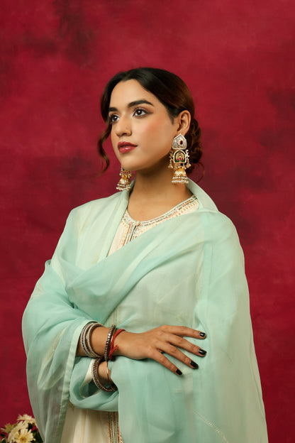 The Eternal Ivory Anarkali Set