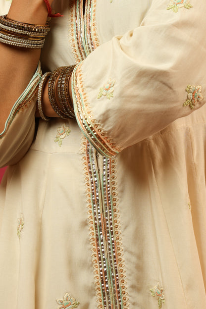 The Eternal Ivory Anarkali Set