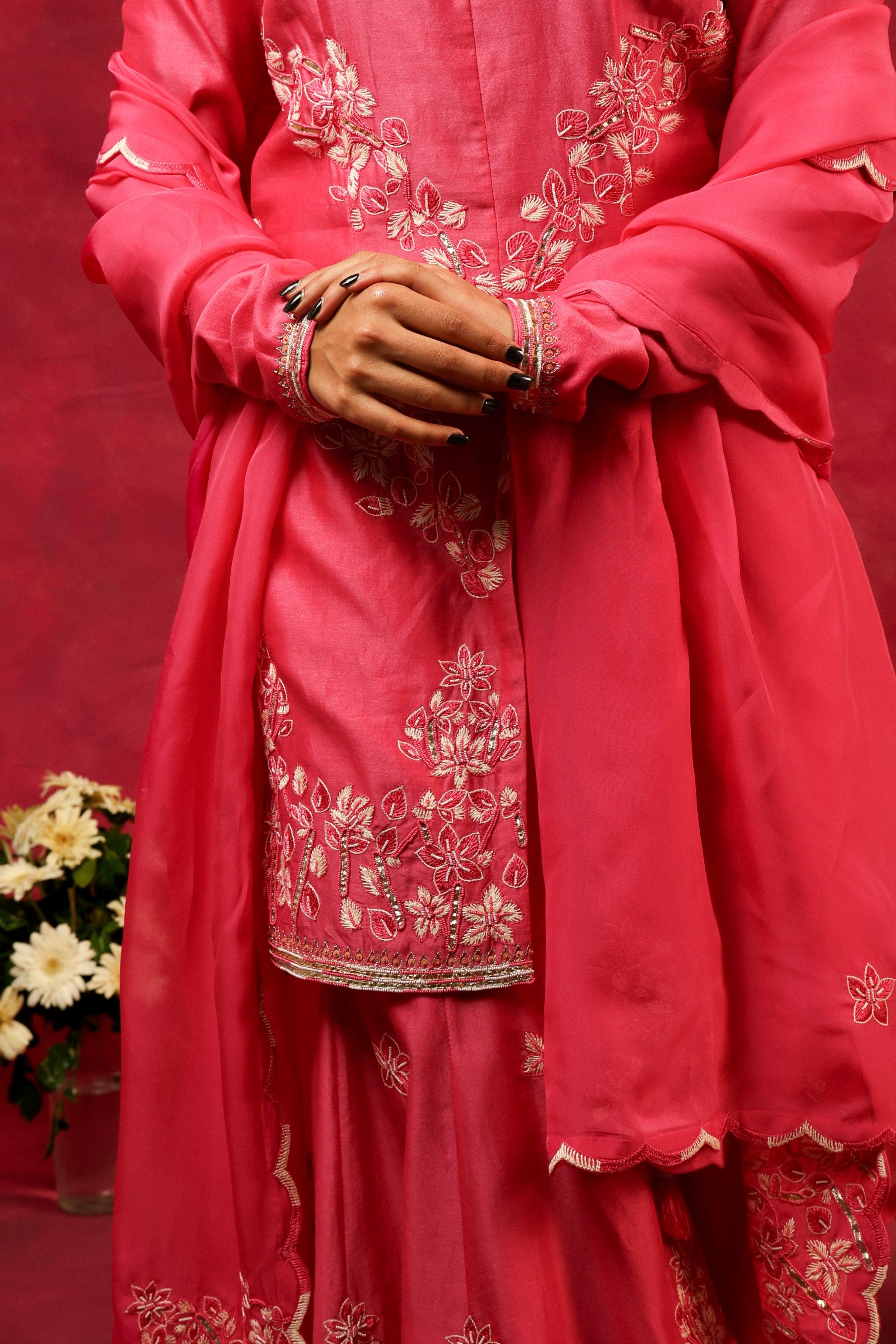 The Eternal Deep Pink Kurta & Sharara Set