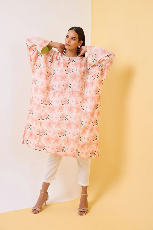 The Peachy Rose-Bud Pheran Kurta Set
