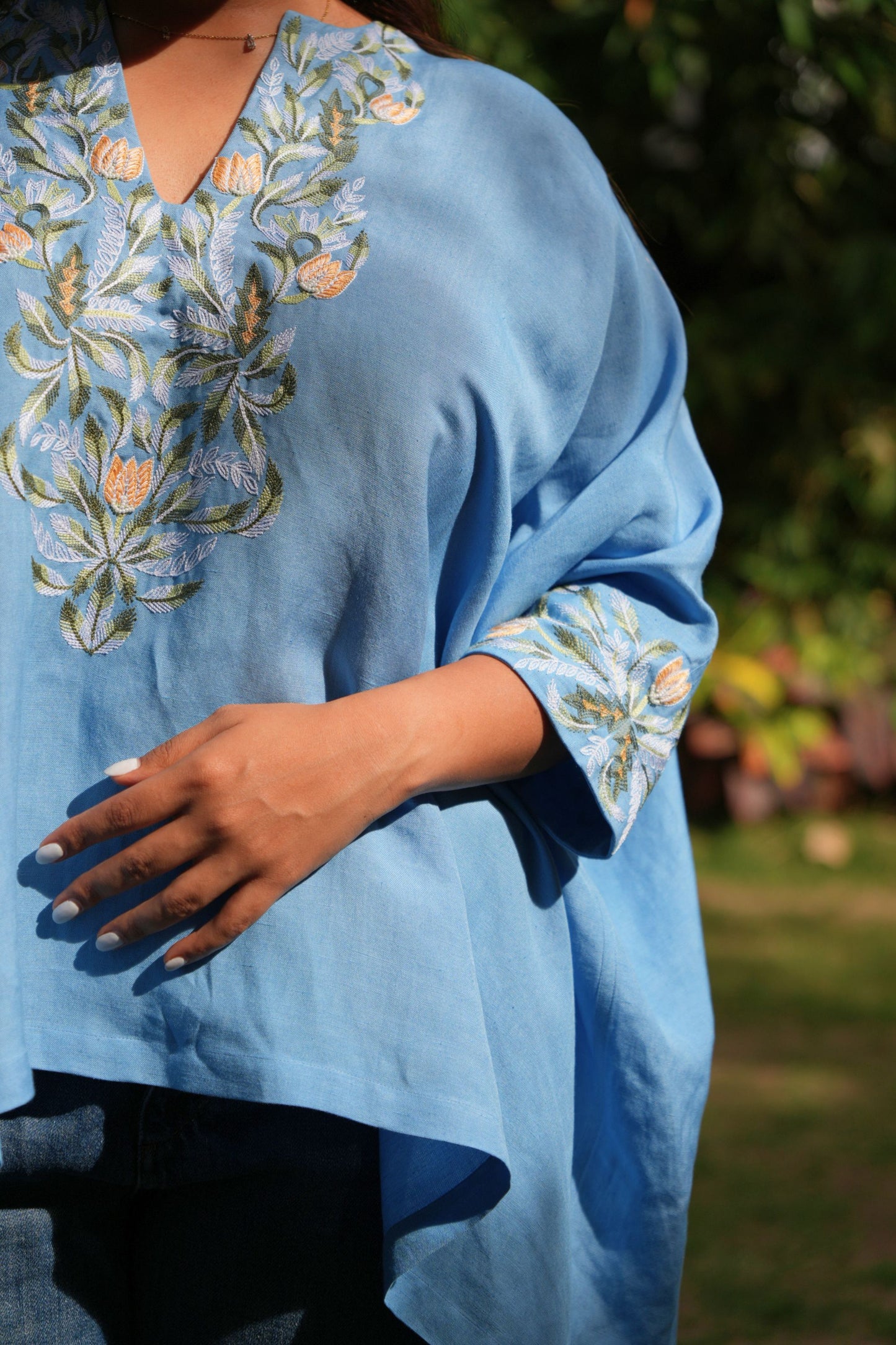 Handcrafted embroidery kaftan-top