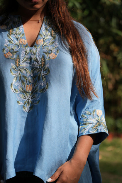 Handcrafted embroidery kaftan-top