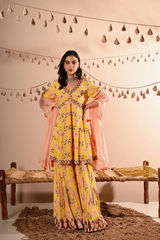 The Rose-Bud Sharara Set
