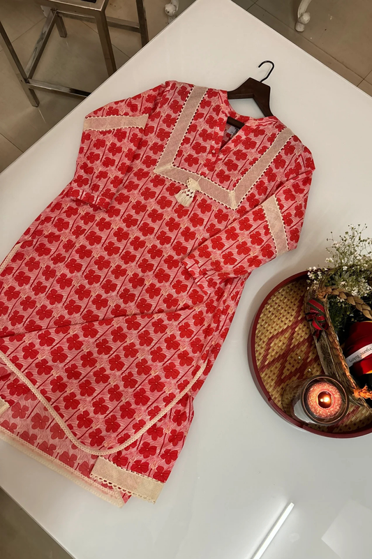 The Red Forest Kurta Set