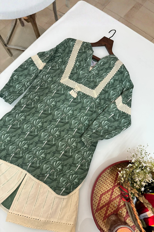 The White Iris High - Low Kurta Set