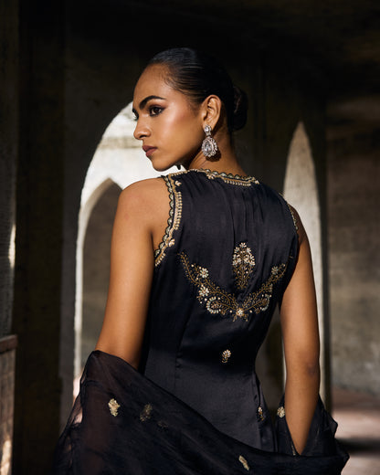 The Eternal Rich Black Kurti & Salwar Set