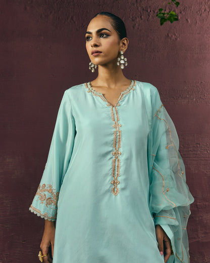 The Eternal Aqua Blue Classic Kurta & Salwar Set
