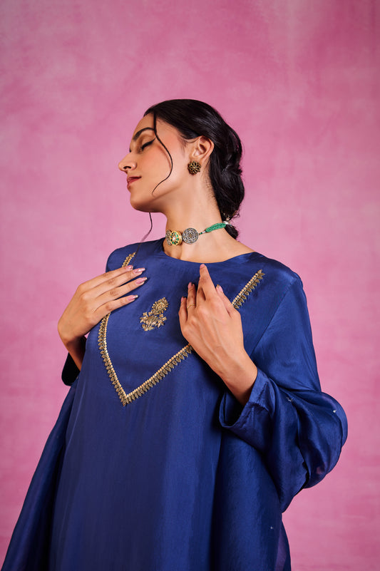 The Eternal Navy Blue Kurta set
