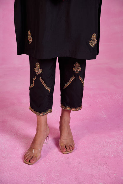 The Eternal Black-Ebony A-Line Kurta set