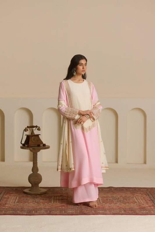 Powder Pink Straight Kurta set