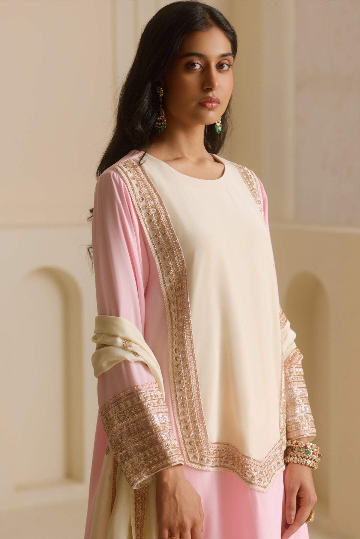 Powder Pink Straight Kurta set