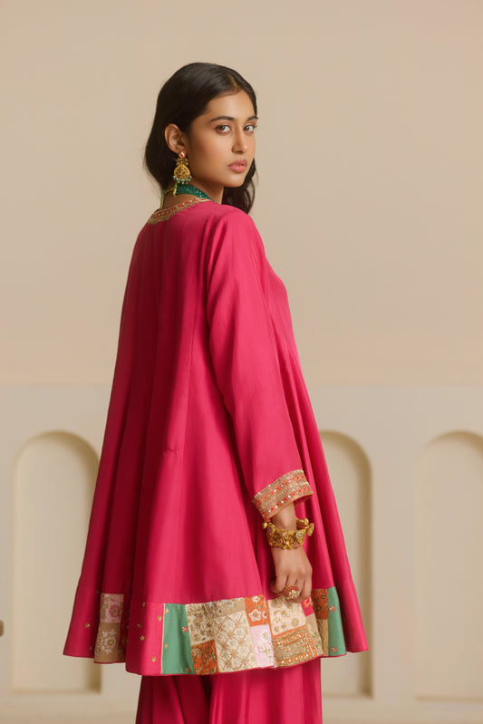 Kalidar Mid-Length Kurta with Salwar Set