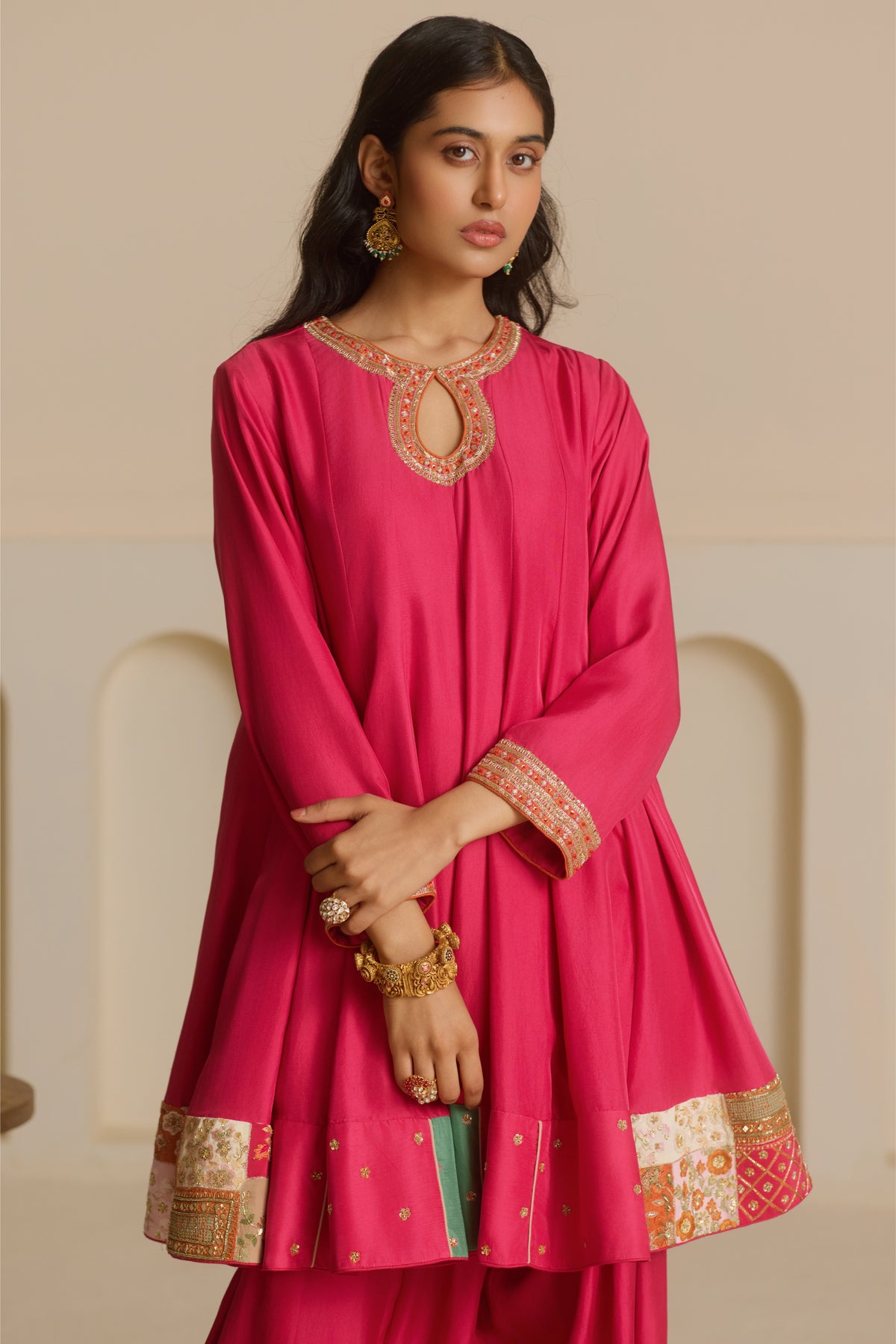 Kalidar Mid-Length Kurta with Salwar Set