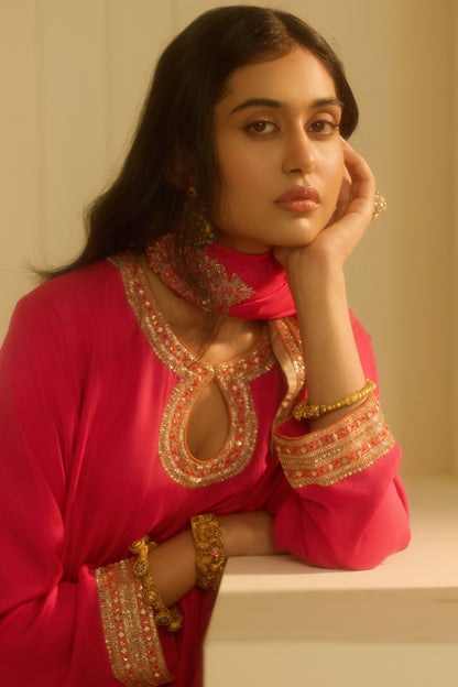 Kalidar Mid-Length Kurta with Salwar Set