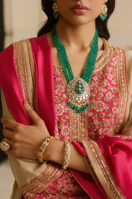 Signature yoke style flared kurta salwar set