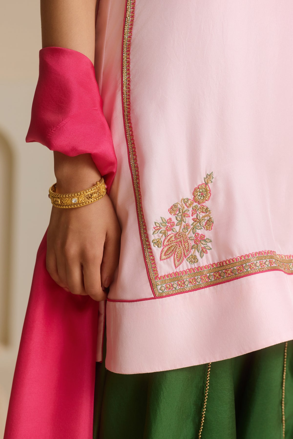 Strappy Kurta & draped Dhoti set
