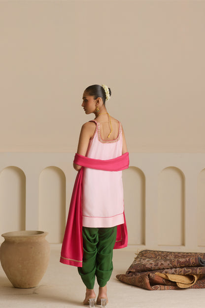Strappy Kurta & draped Dhoti set