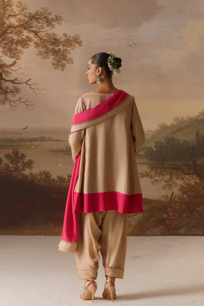 v- neck kalidar kurta & salwar set