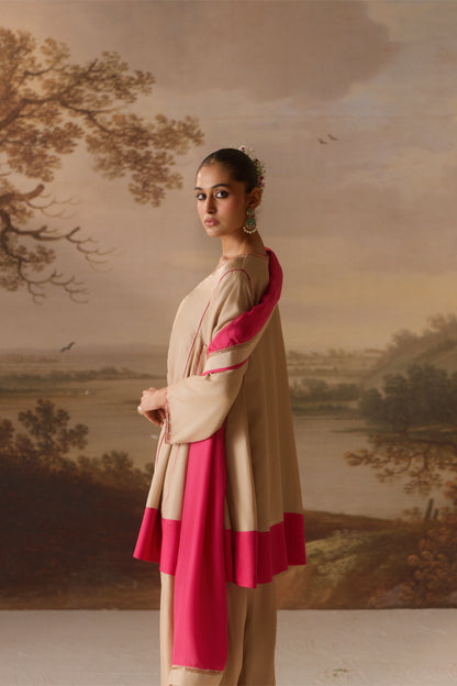 v- neck kalidar kurta & salwar set