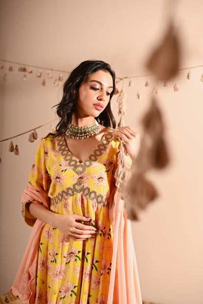 The Rose-Bud Sharara Set