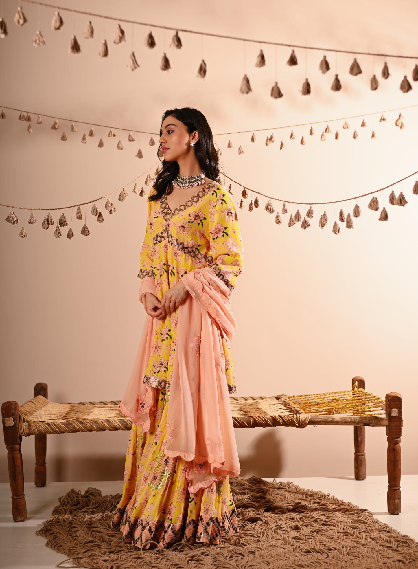 The Rose-Bud Sharara Set