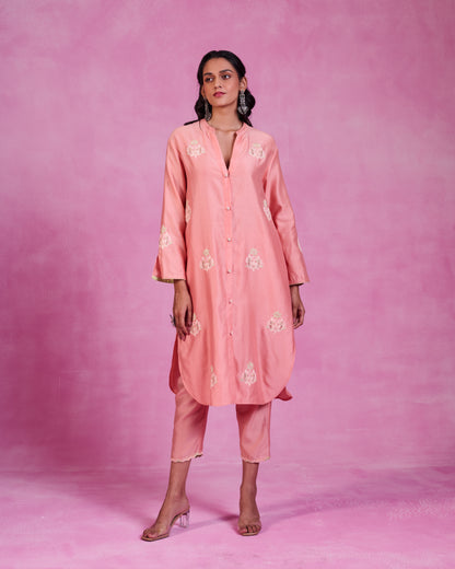 The Ethereal Pink Button Down Shirt Set