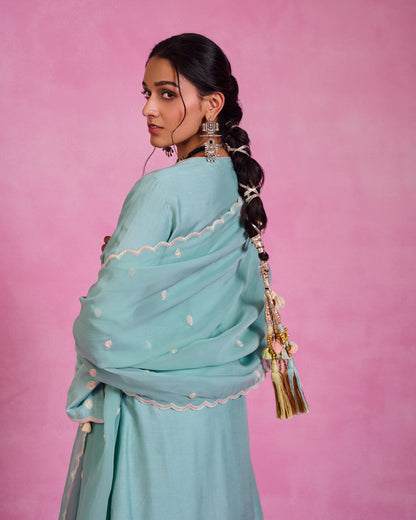 The Ethereal Blue Short- Kurta & Salwar Set
