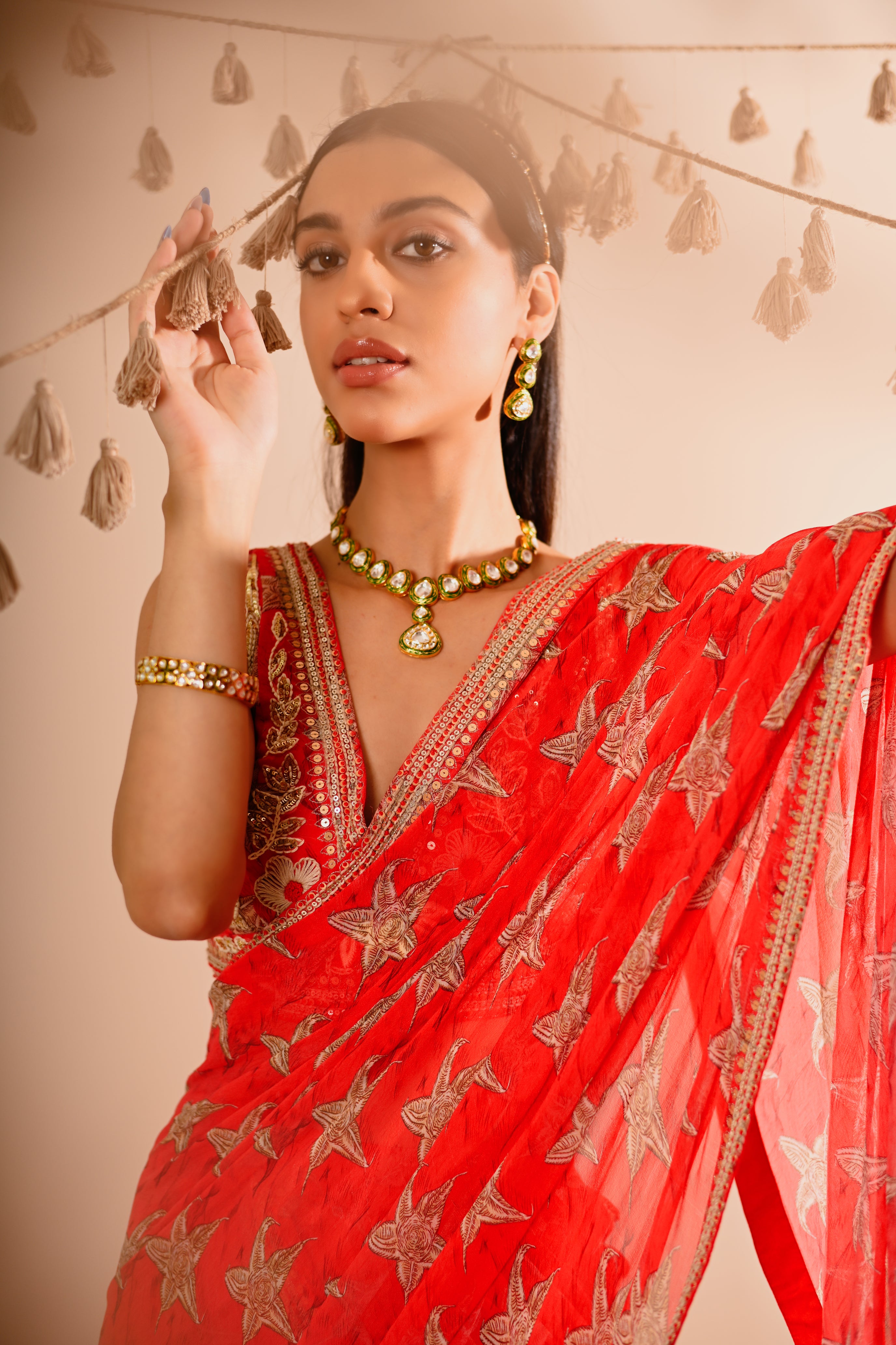 The Carrion Lilly Pre-Draped Sharara Saree Set