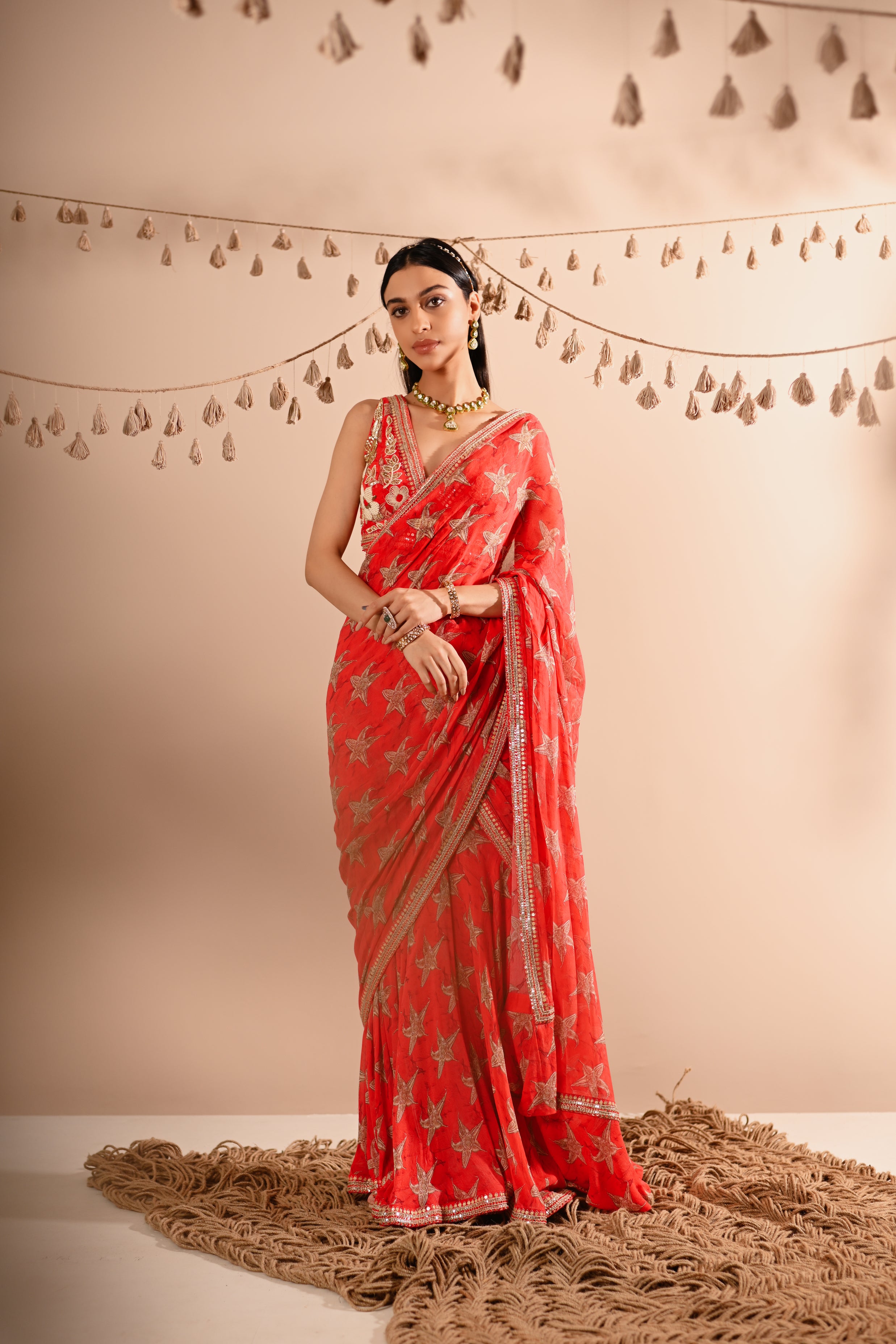 The Carrion Lilly Pre-Draped Sharara Saree Set