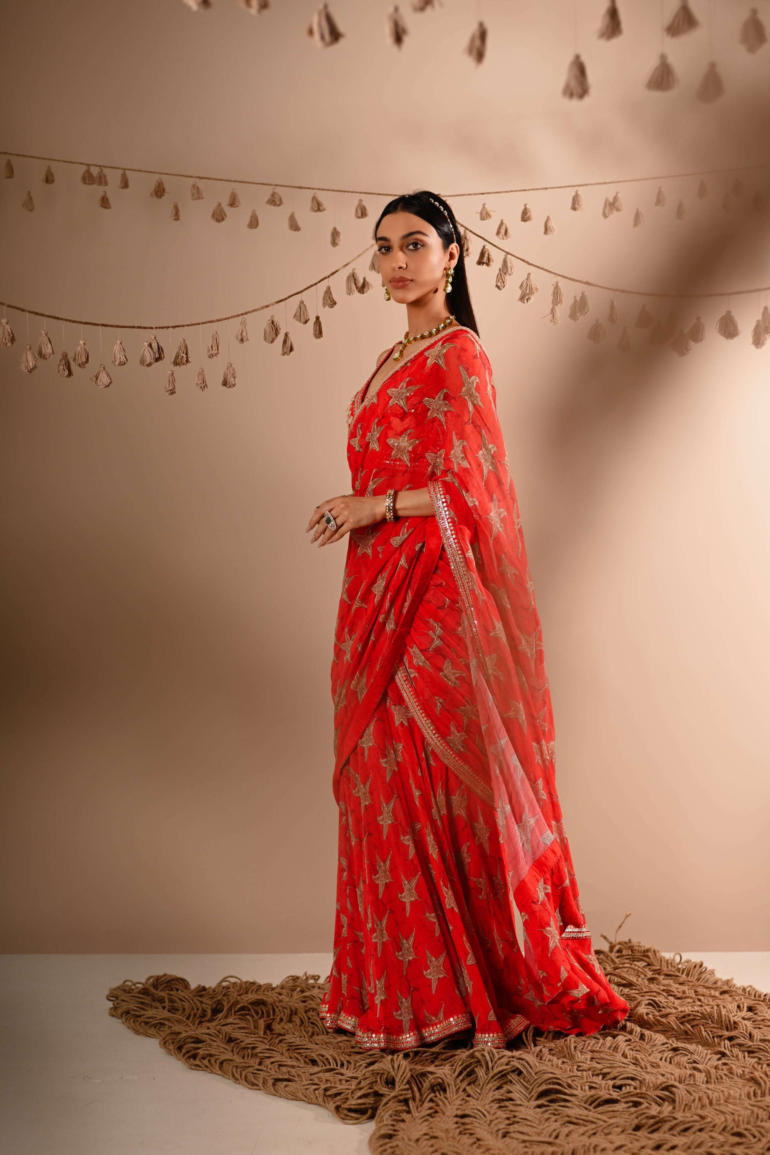 The Carrion Lilly Pre-Draped Sharara Saree Set