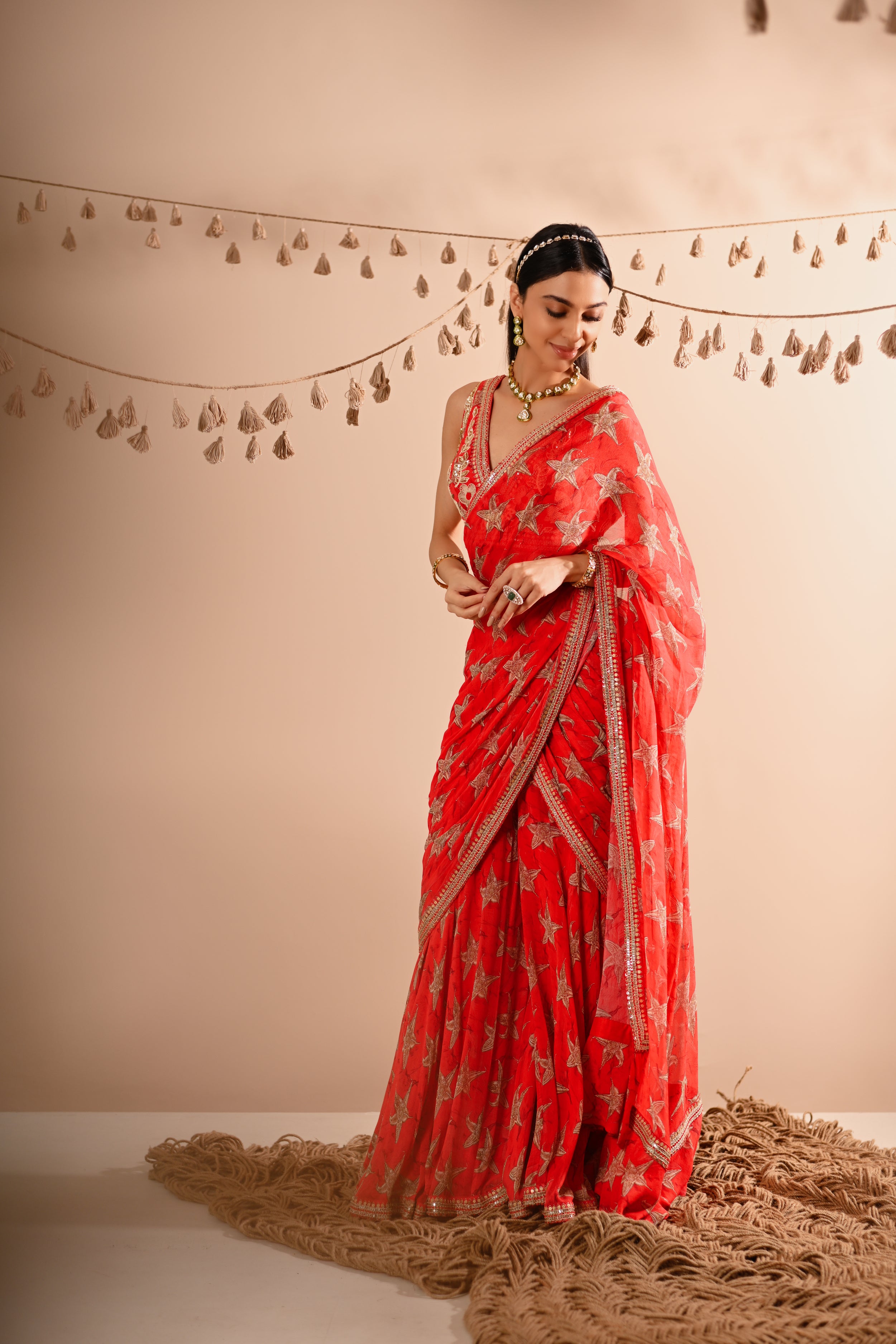 The Carrion Lilly Pre-Draped Sharara Saree Set