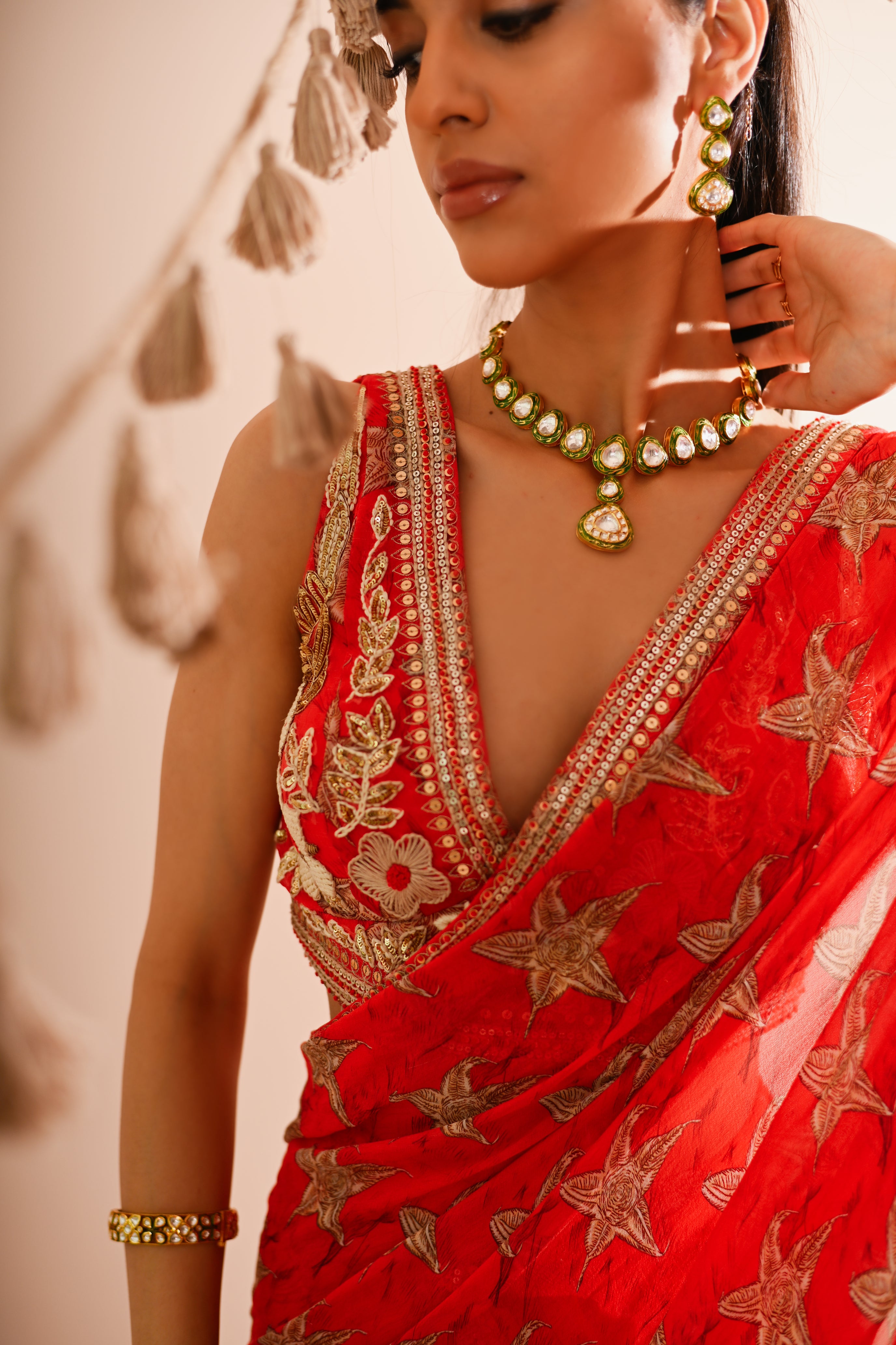 The Carrion Lilly Pre-Draped Sharara Saree Set