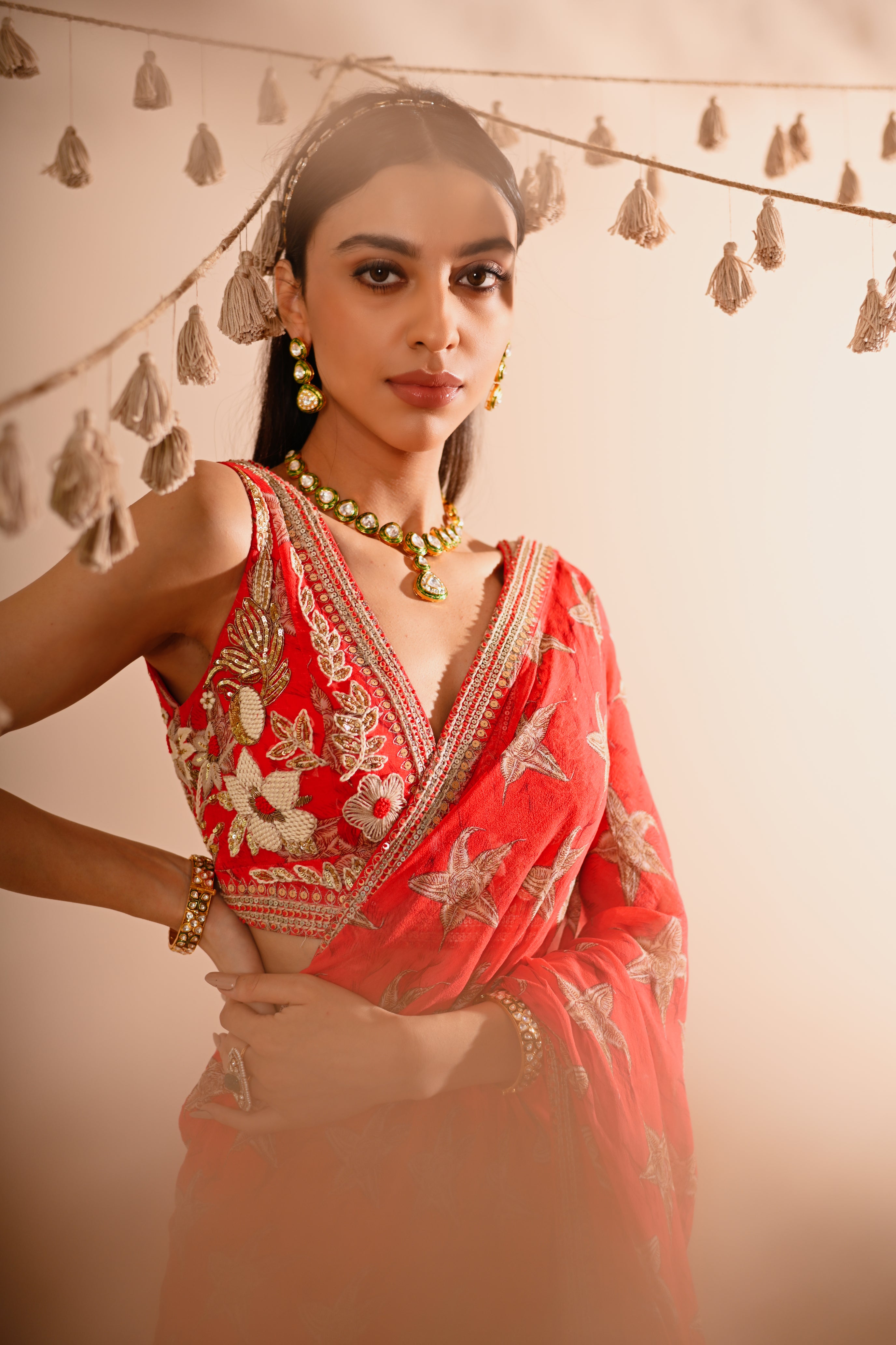 The Carrion Lilly Pre-Draped Sharara Saree Set