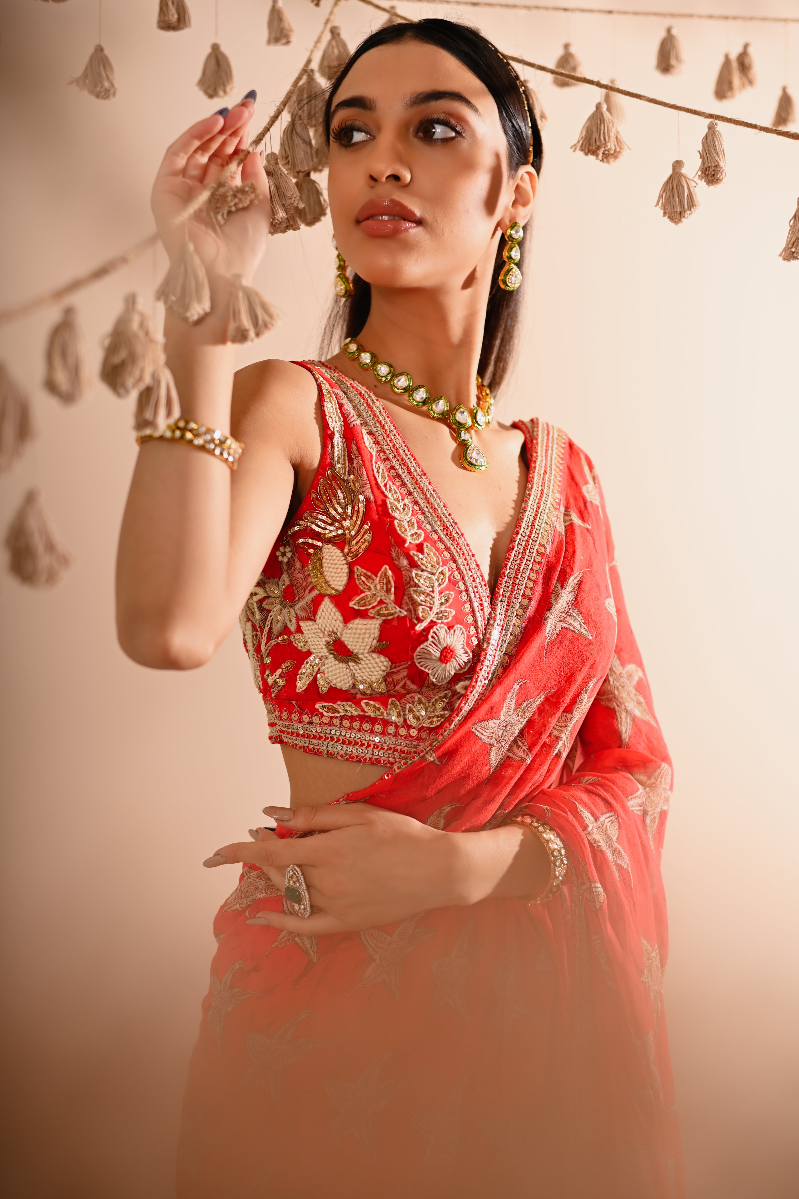 The Carrion Lilly Pre-Draped Sharara Saree Set