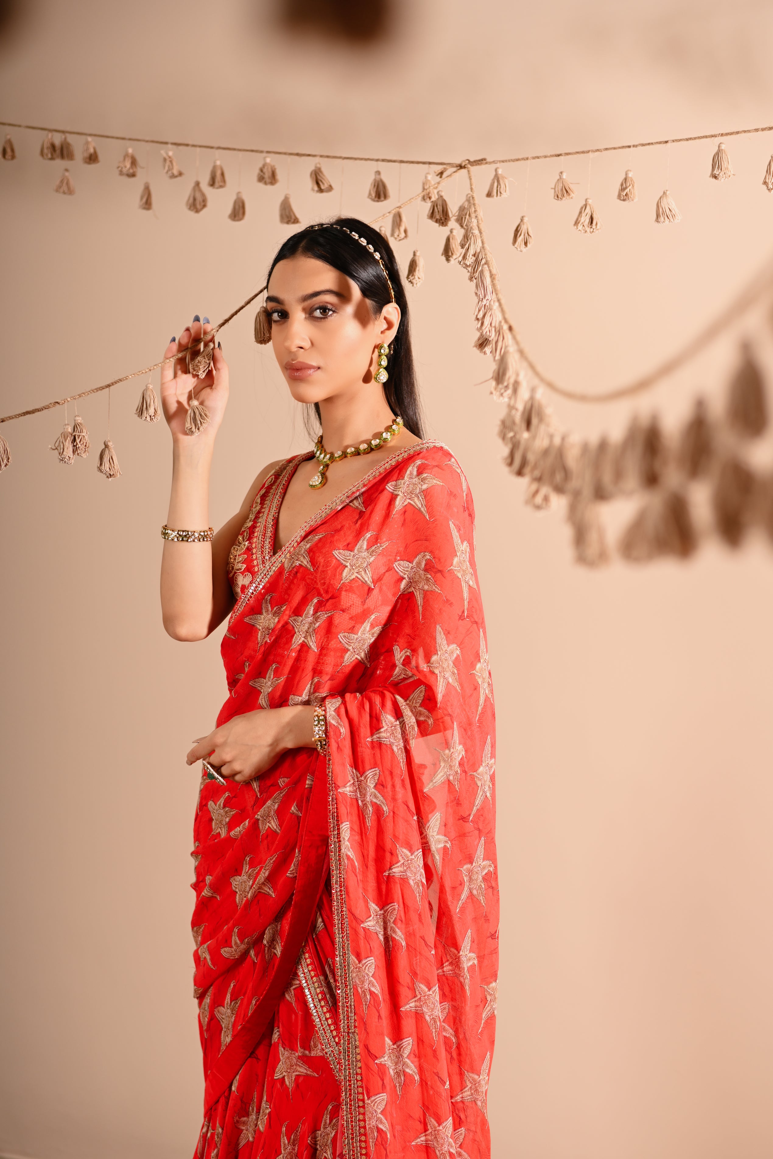 The Carrion Lilly Pre-Draped Sharara Saree Set