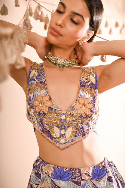 The Mahogany Cape & Sharara Set
