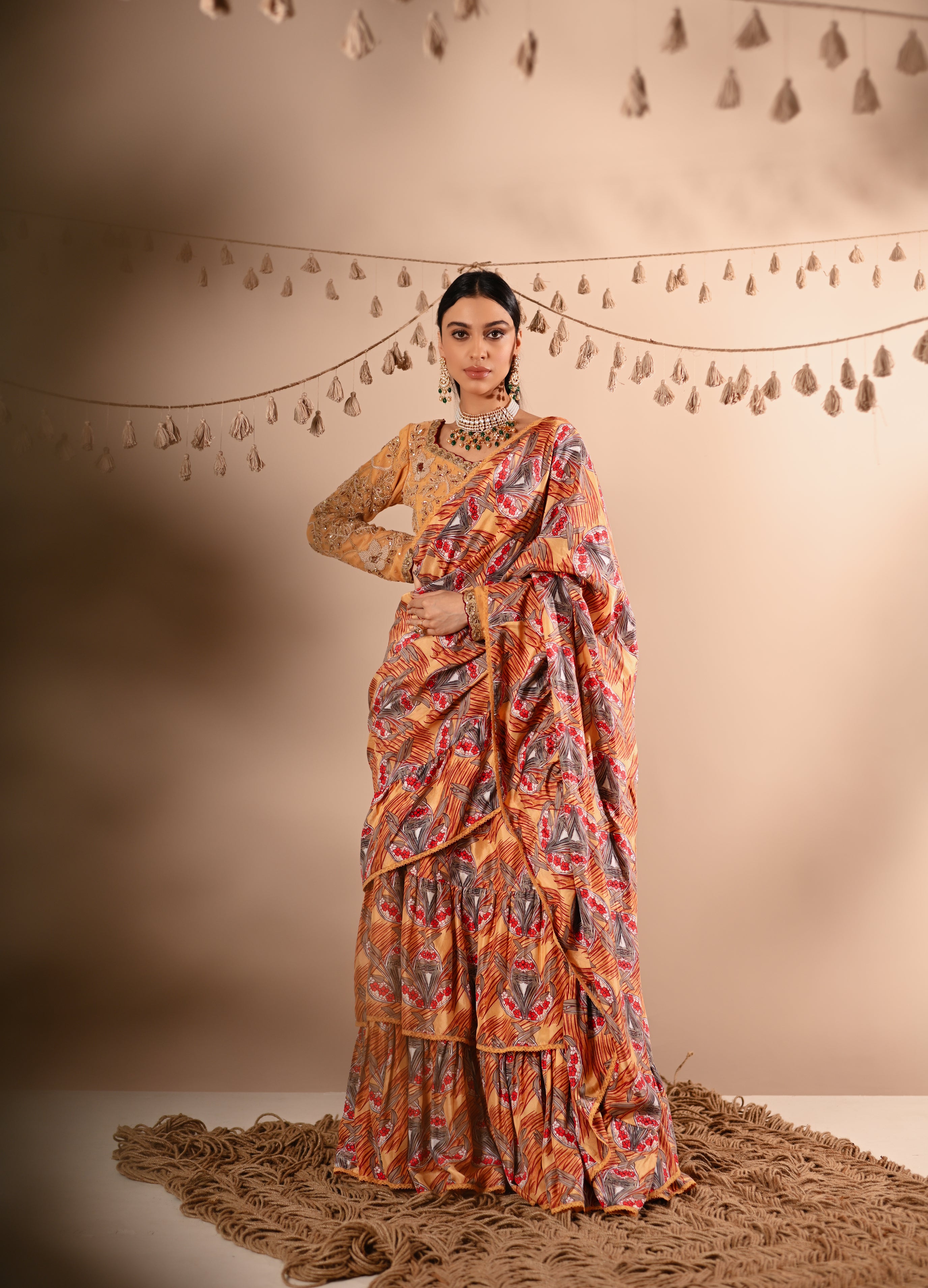 The Trumpet Flower Pre-Draped Lehenga Saree