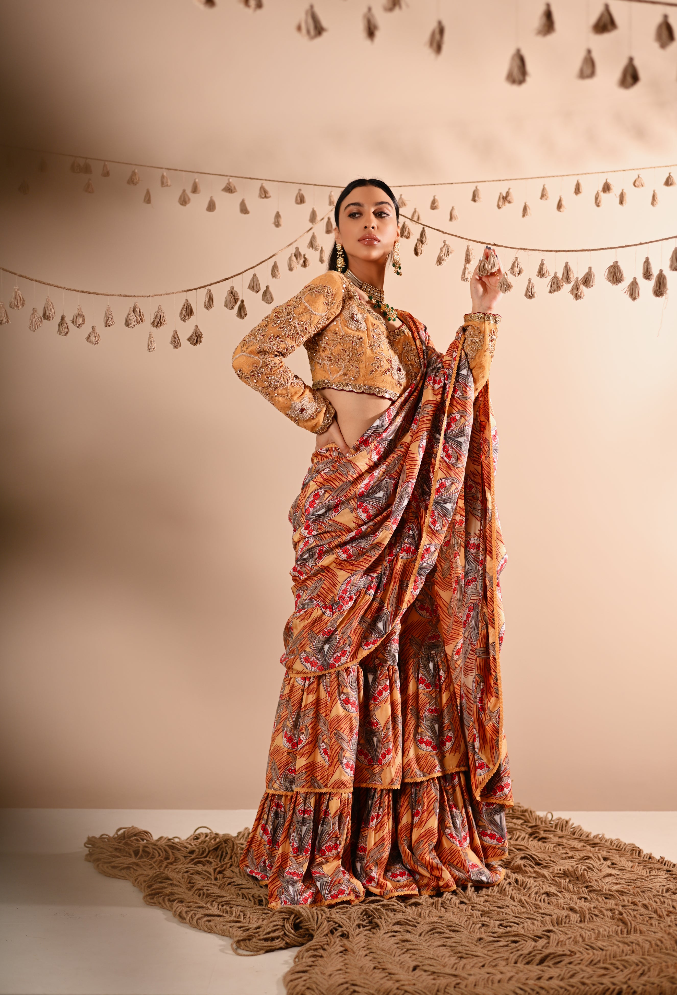 The Trumpet Flower Pre-Draped Lehenga Saree