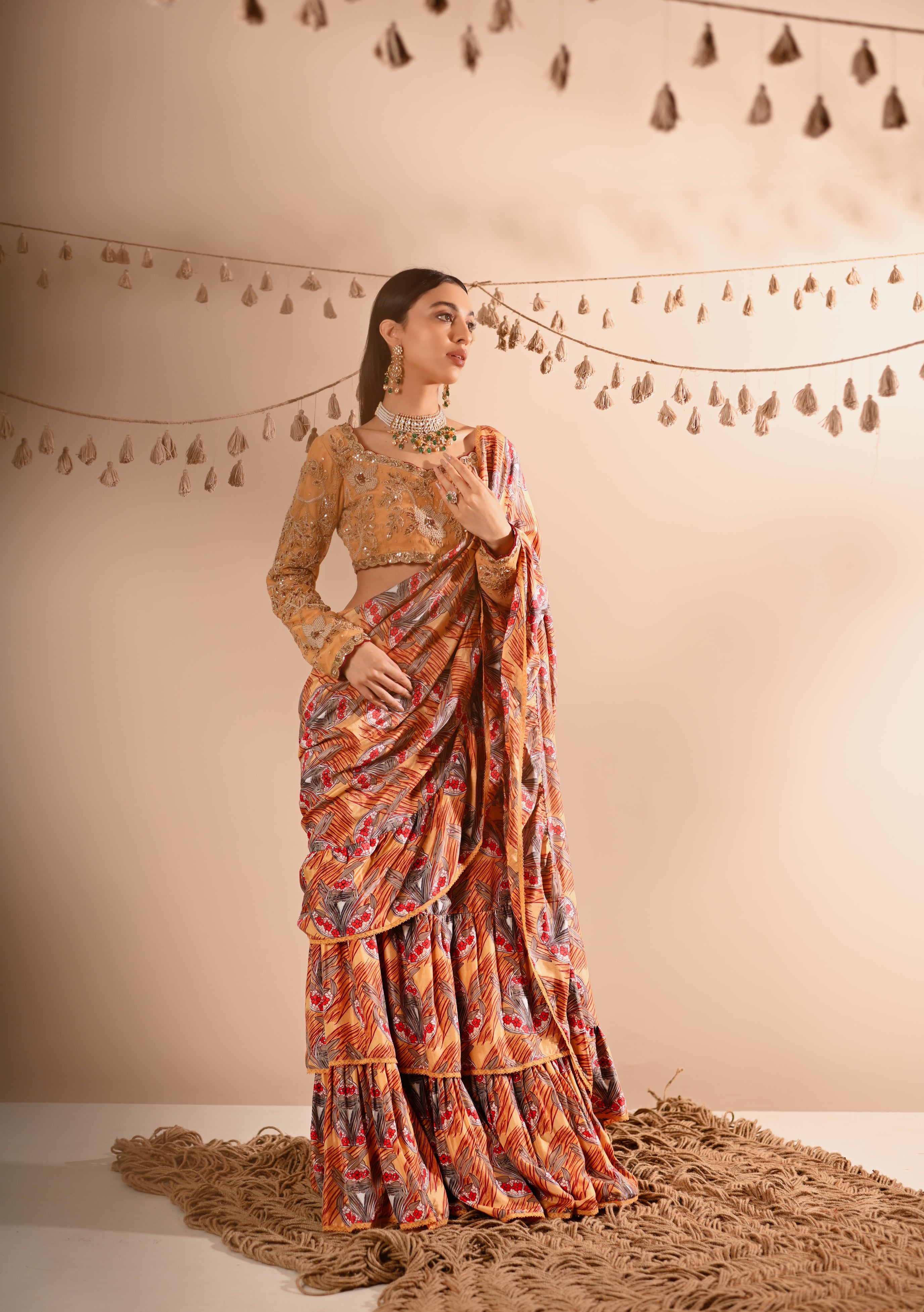 The Trumpet Flower Pre-Draped Lehenga Saree